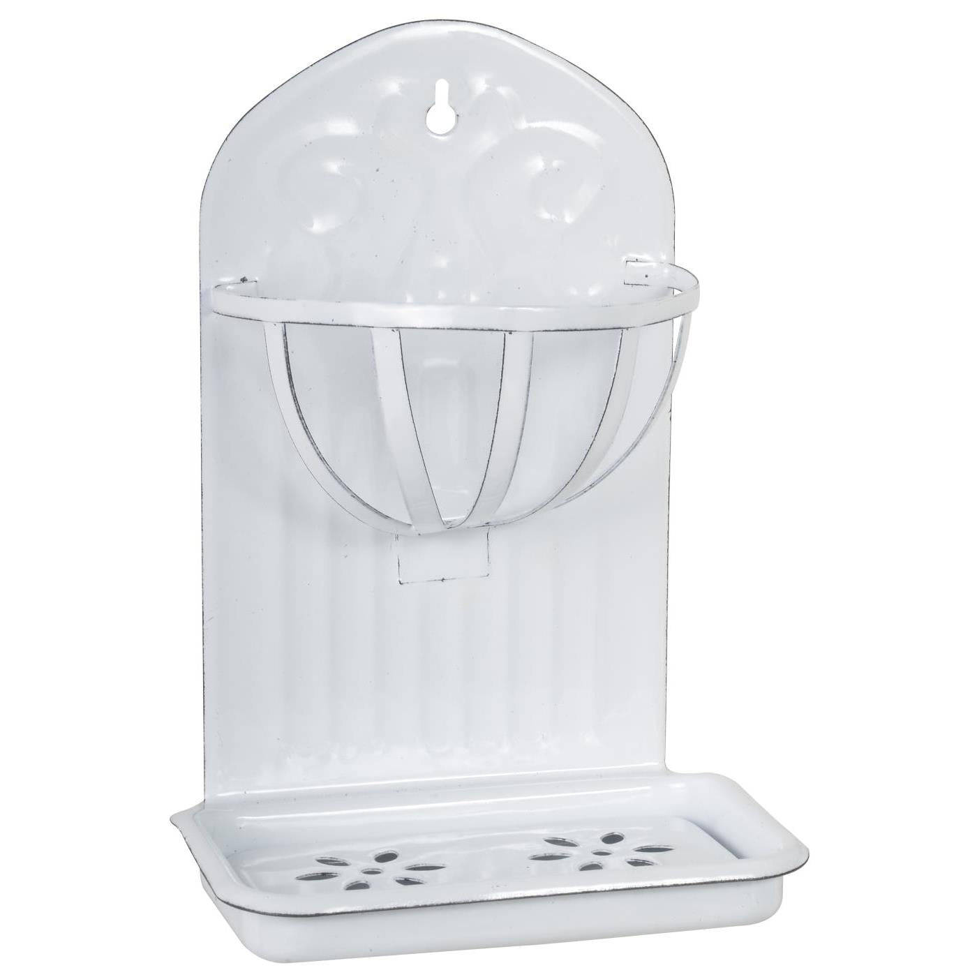 Enamel Wall Mounted Basket Soap Dish