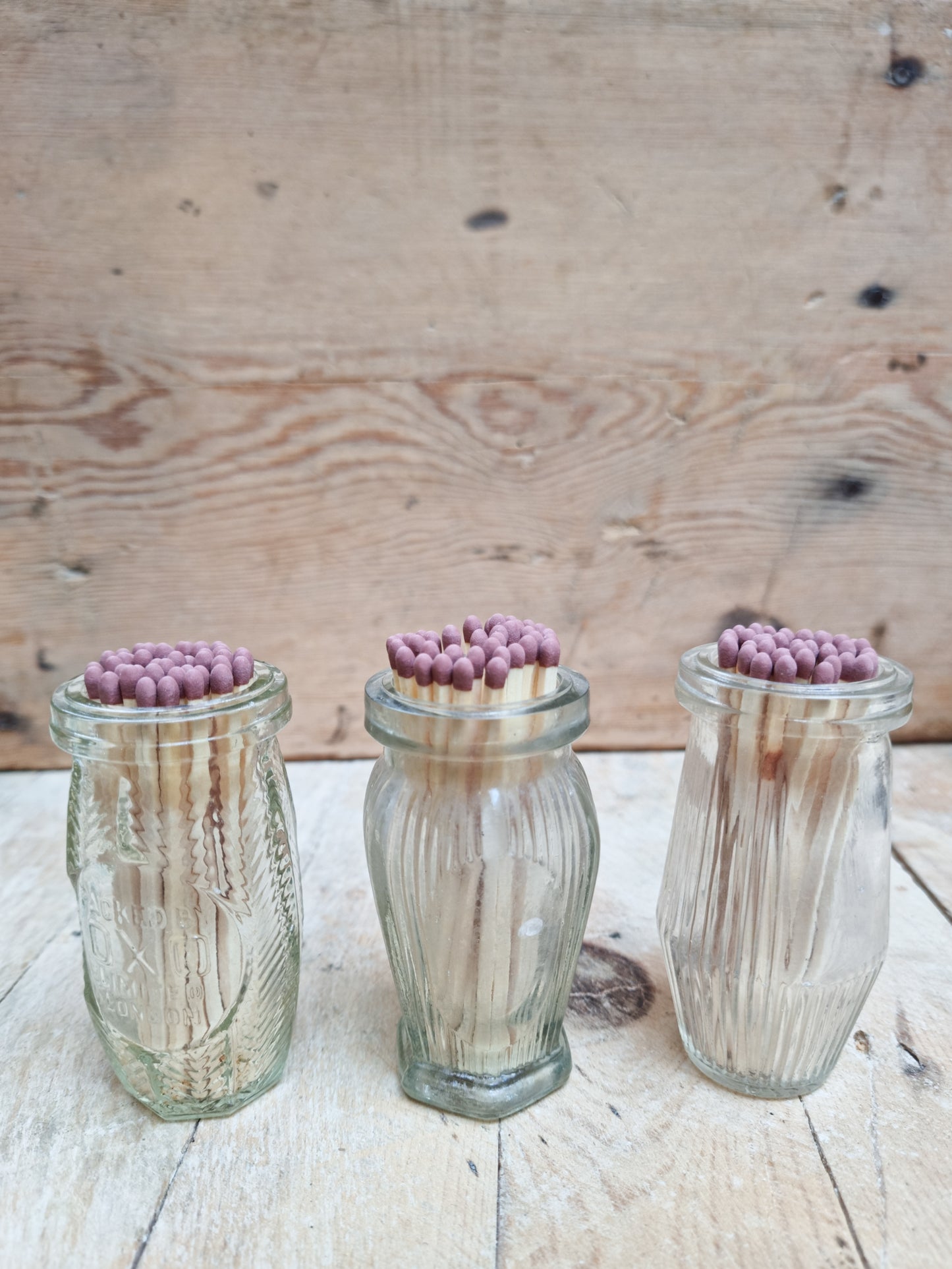 Vintage Glass Match Pot + Strike