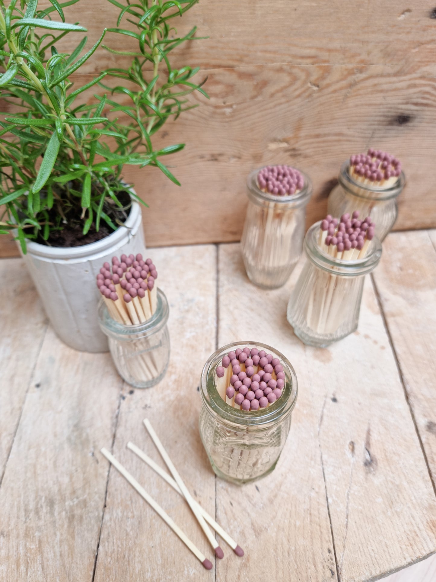 Vintage Glass Match Pot + Strike