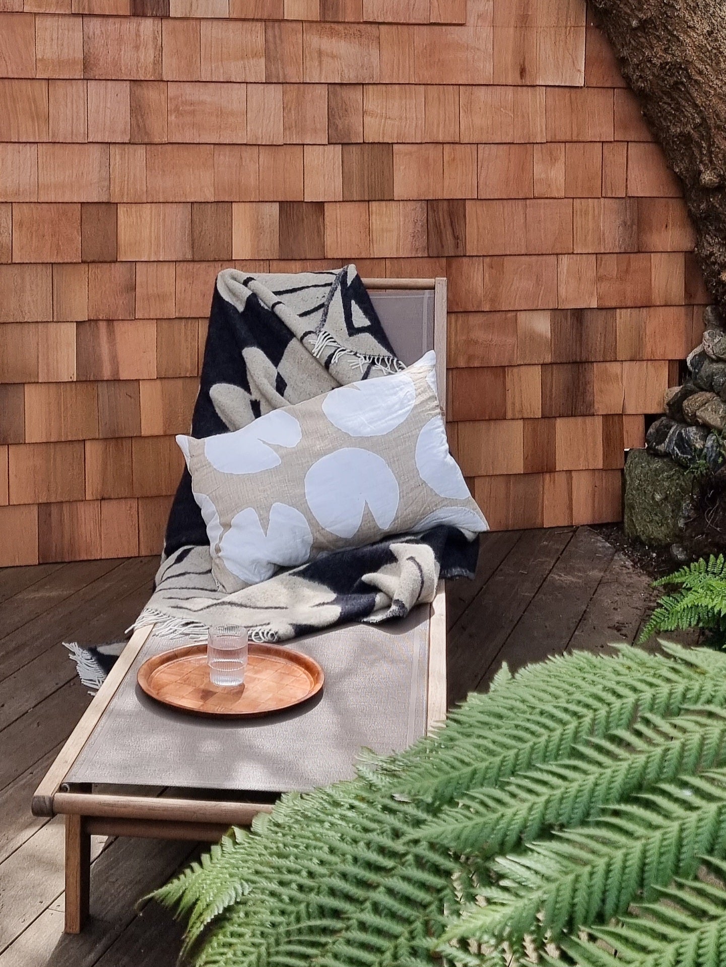 Water Lilies Cushion | Large Sand