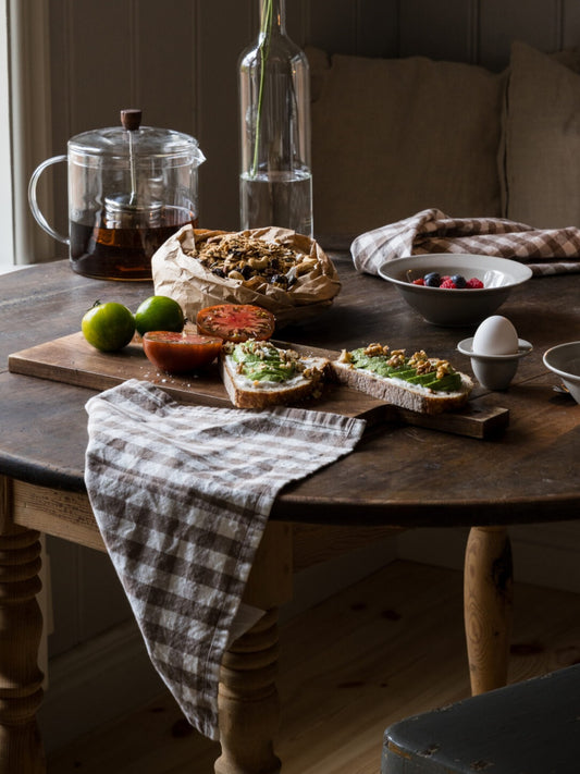 Rutig Check Napkins | Beige White