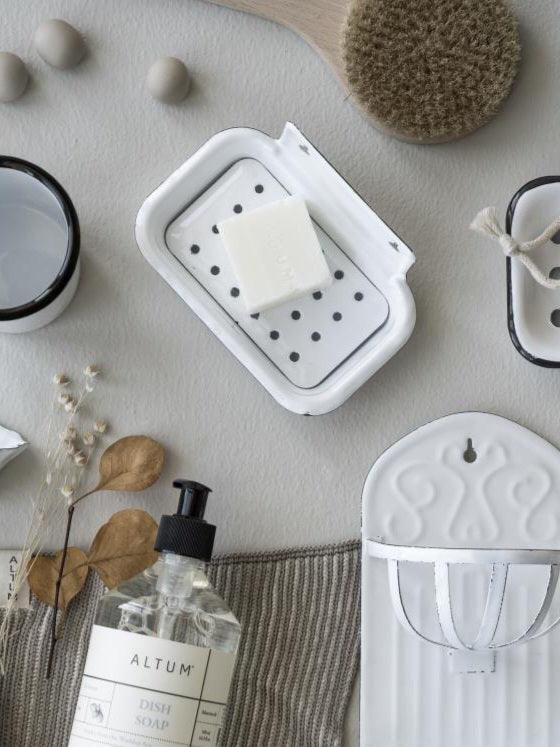 Enamel Wall Mounted Soap Dish | White