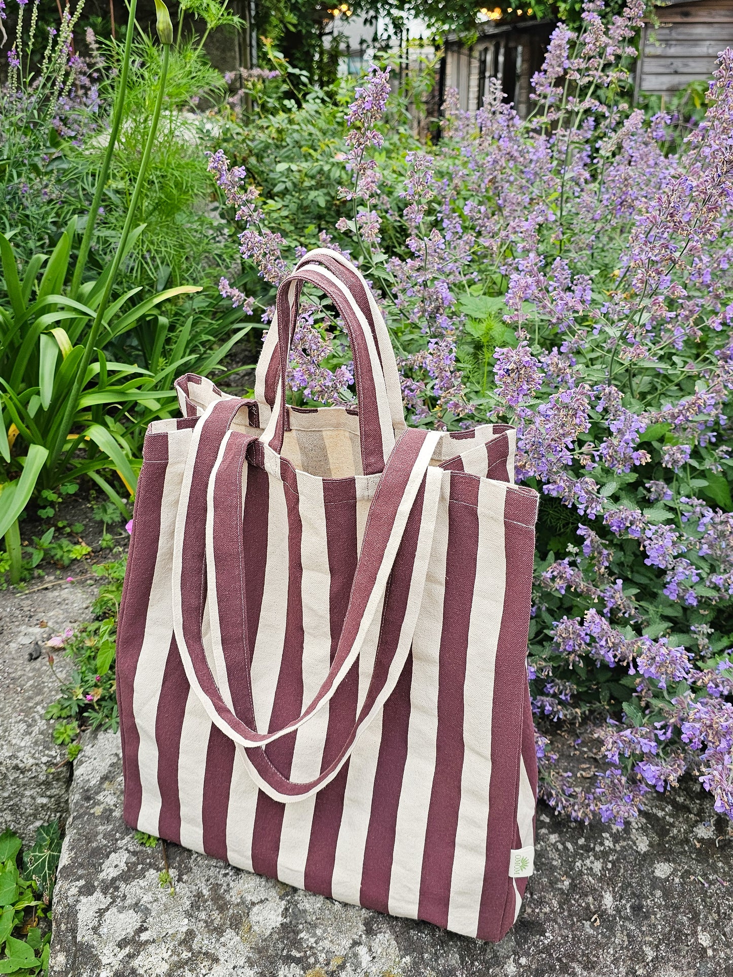 Tote Bag | Burgundy Stripe