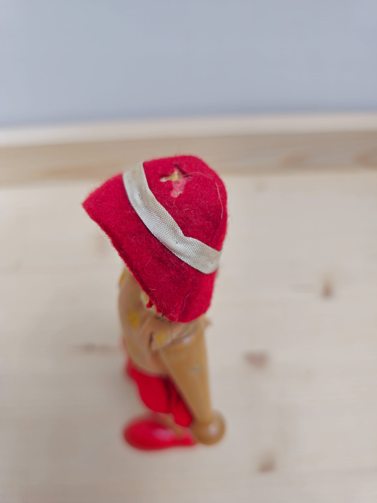 Vintage Wooden Peg Doll | Hat Girl