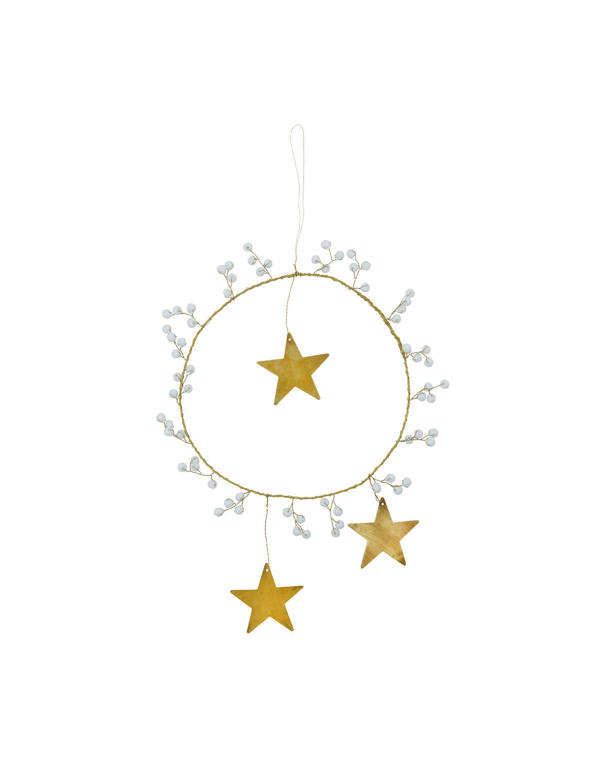 Antiqued Brass Star & Bead Wreath