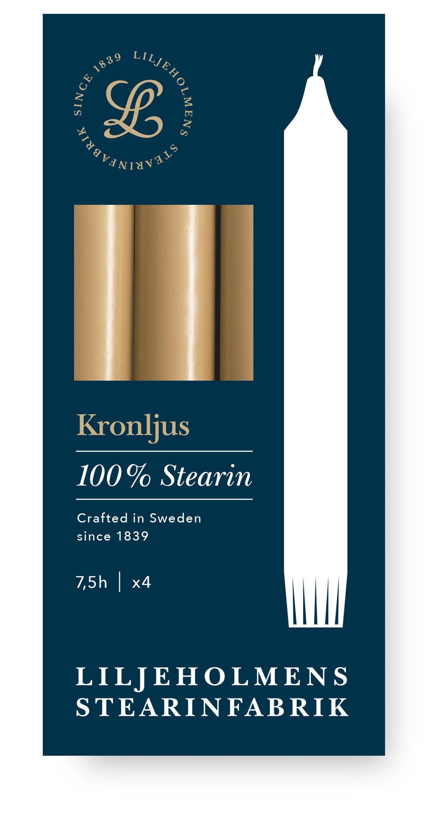 Kronljus Honey Candles | 4 Pack