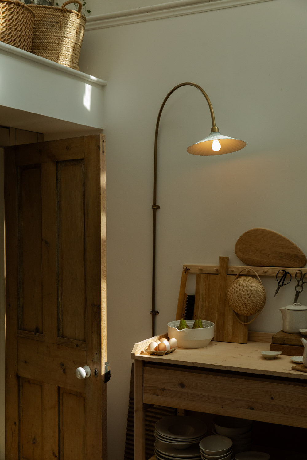 Strömshaga Sofia Antique Brass Wall Lamp | Milk Glass or Scalloped Sha ...