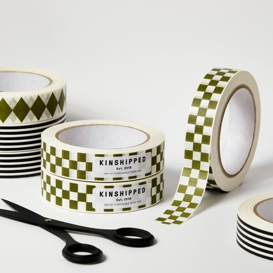 Paper Tape | Green Checkerboard