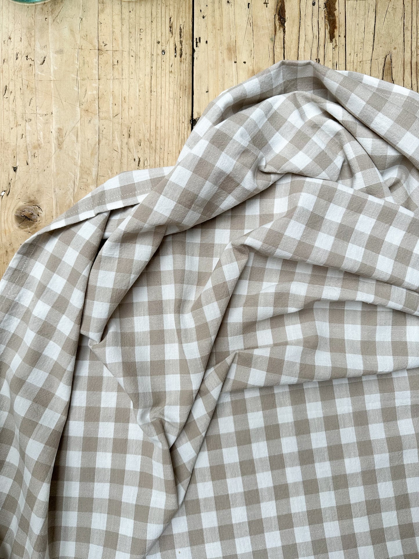 Gingham Tablecloth | Beige White