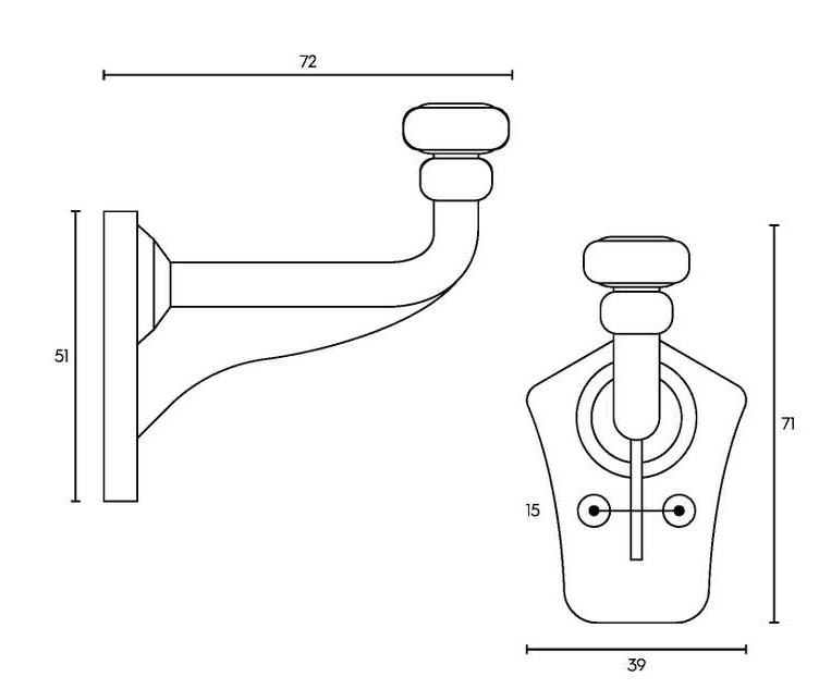 Flat Top Larder Hook | Black