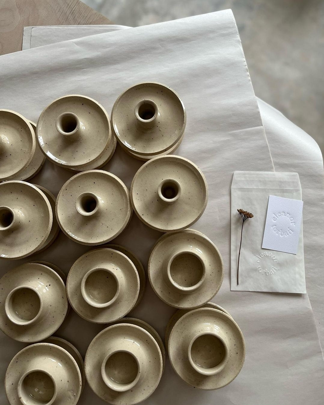 Stoneware Candle Holder | Wide