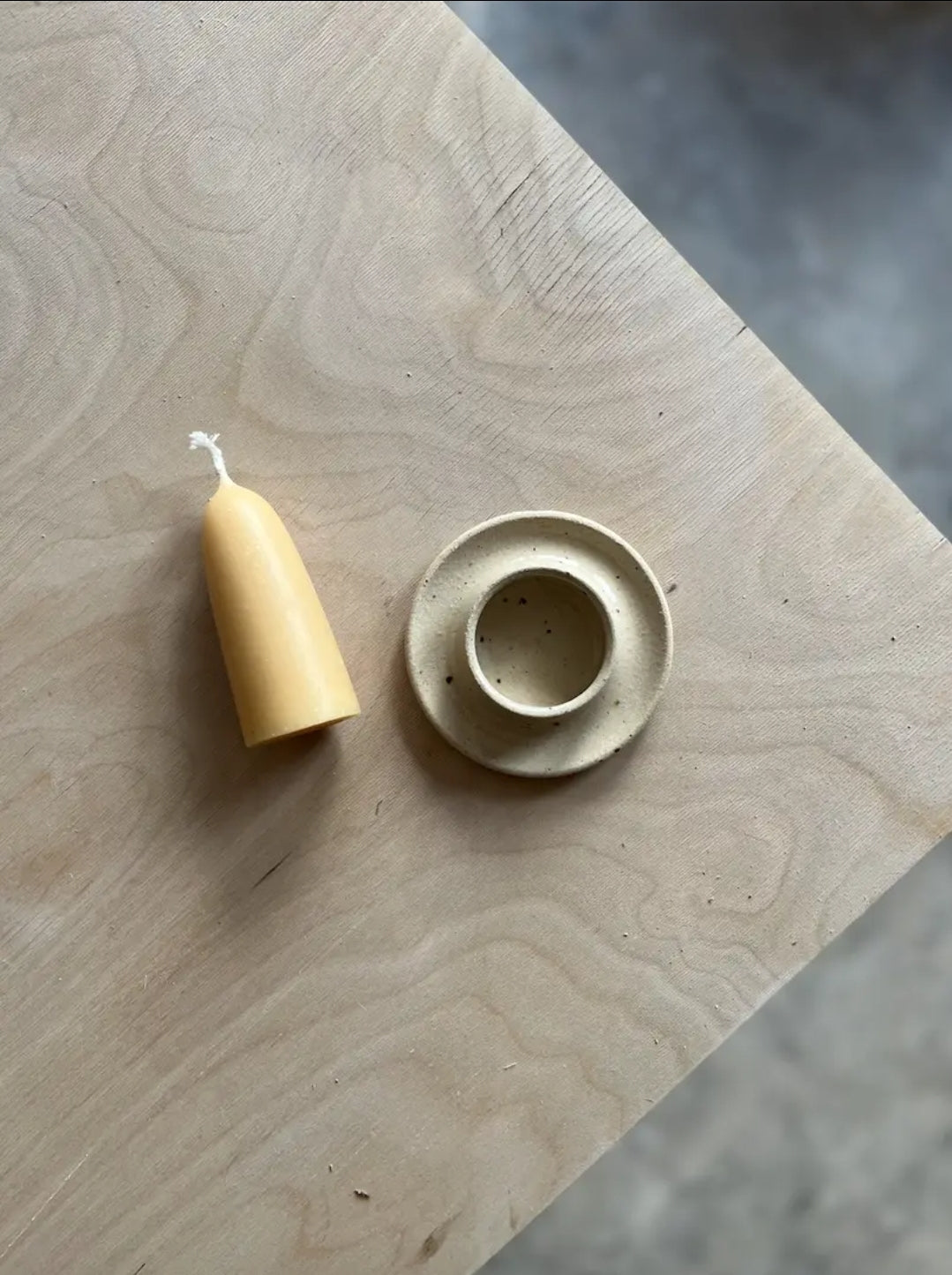 Stoneware Candle Holder | Wide