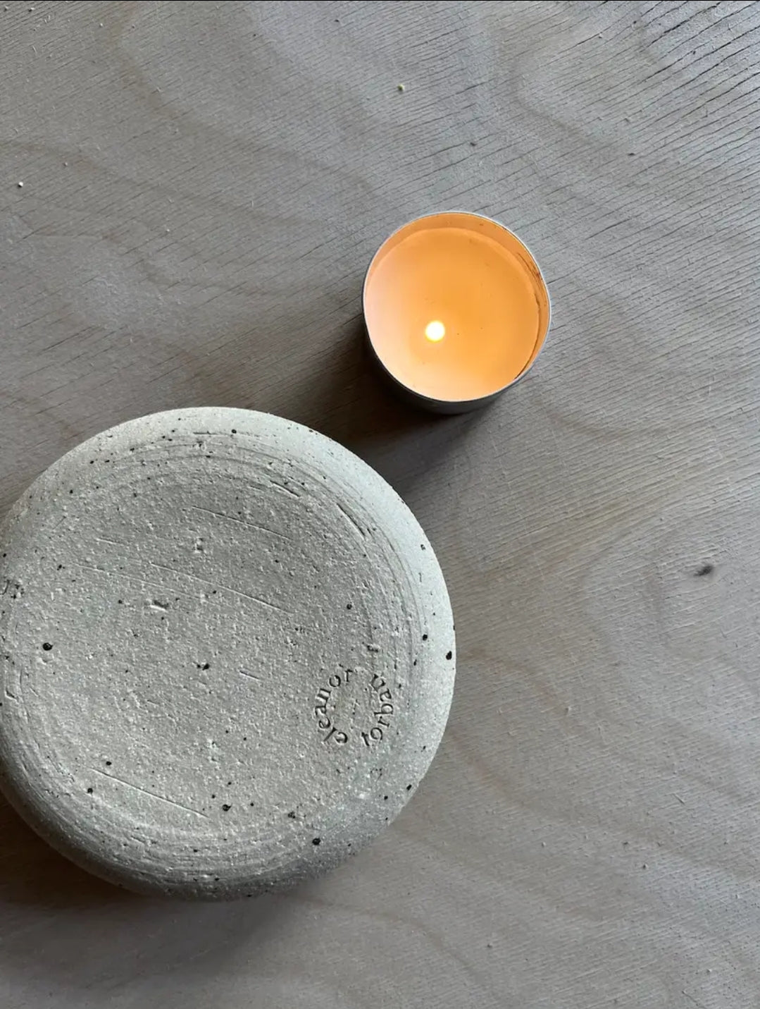 Stoneware Candle Holder | Wide