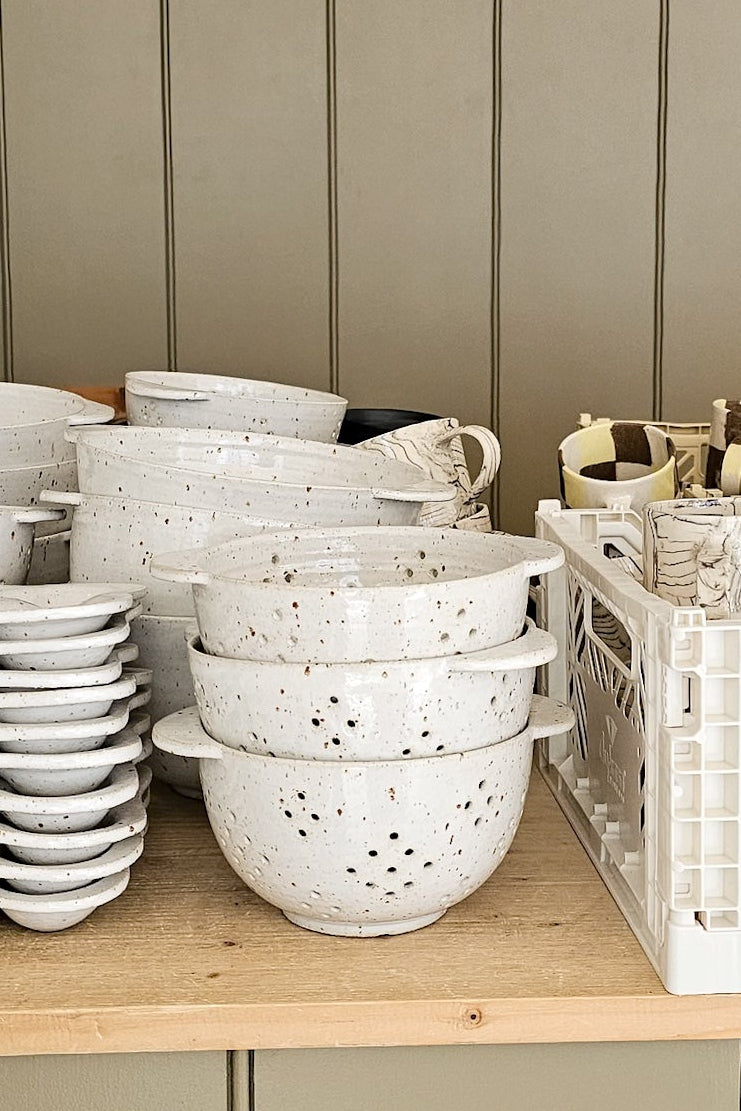 Bel Holland speckled stoneware and Fern Taylor mugs at Alice in Scandiland