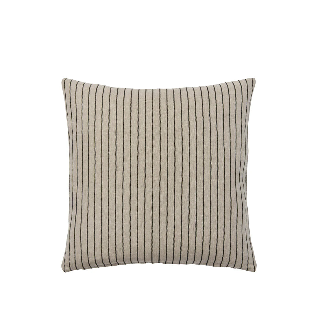 Medium striped Broste Kare cushion stock image on a white background.