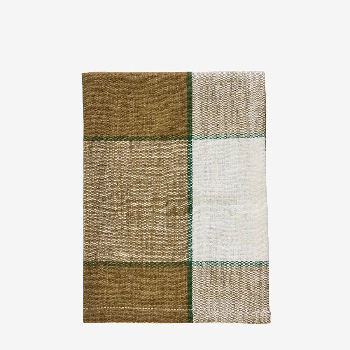 Checked Tea Towel | Olive & White