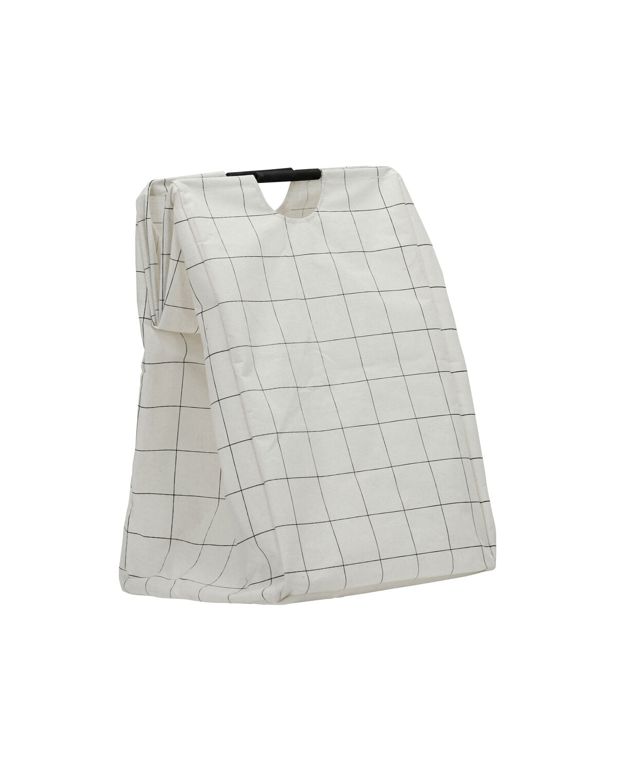 A product image of a House Doctor HD Squares laundry bag standing closed against a white background.