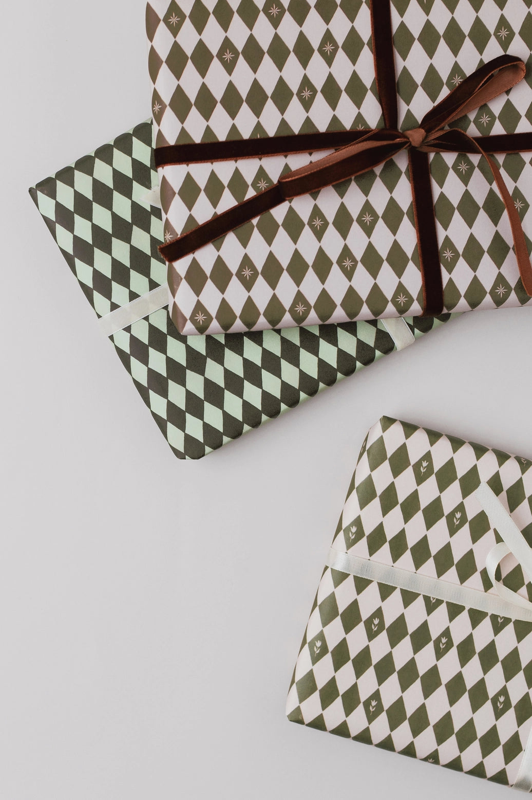 Green Harlequin Gift Wrap
