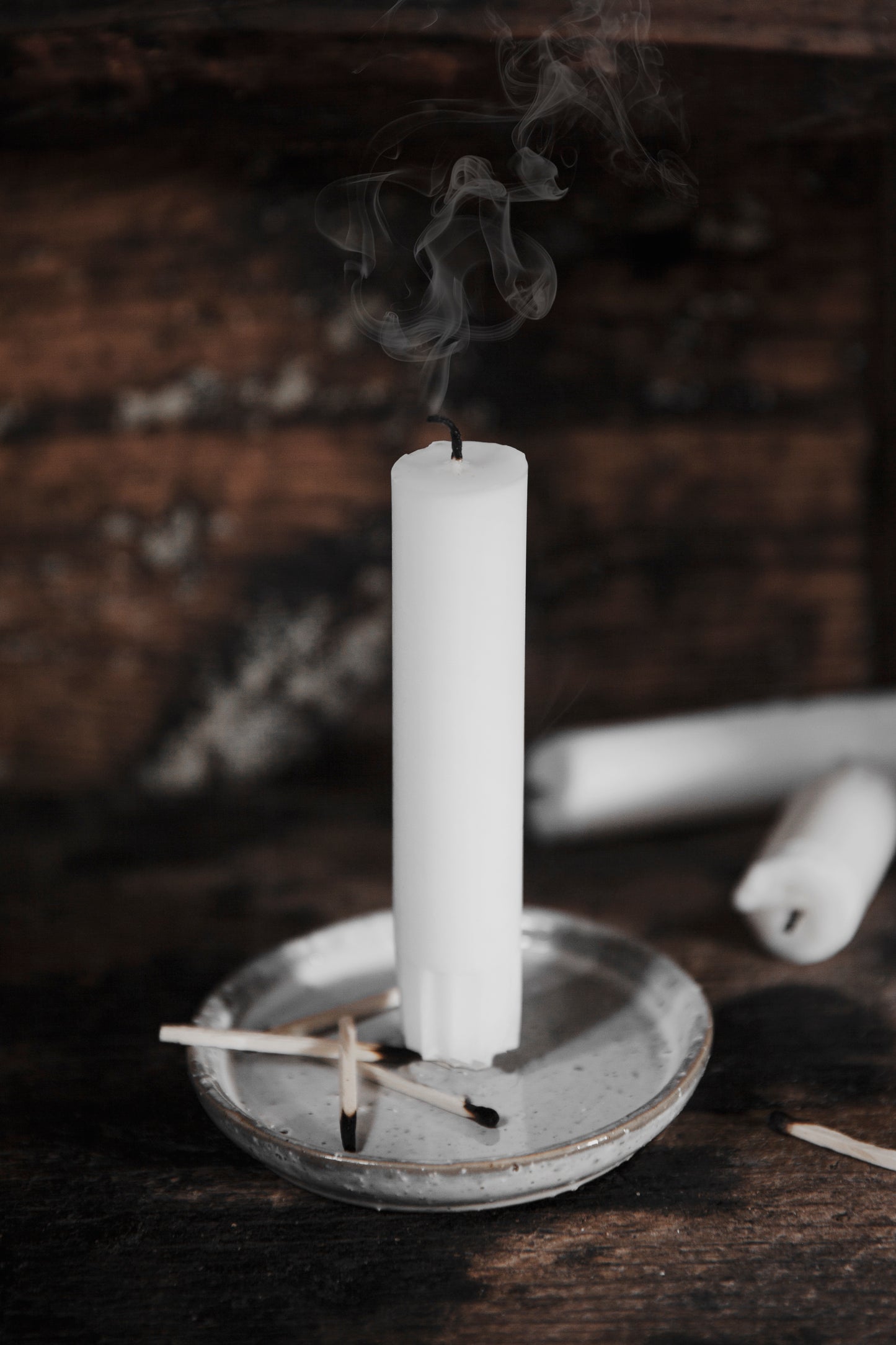 White Veg Wax Dinner Candle