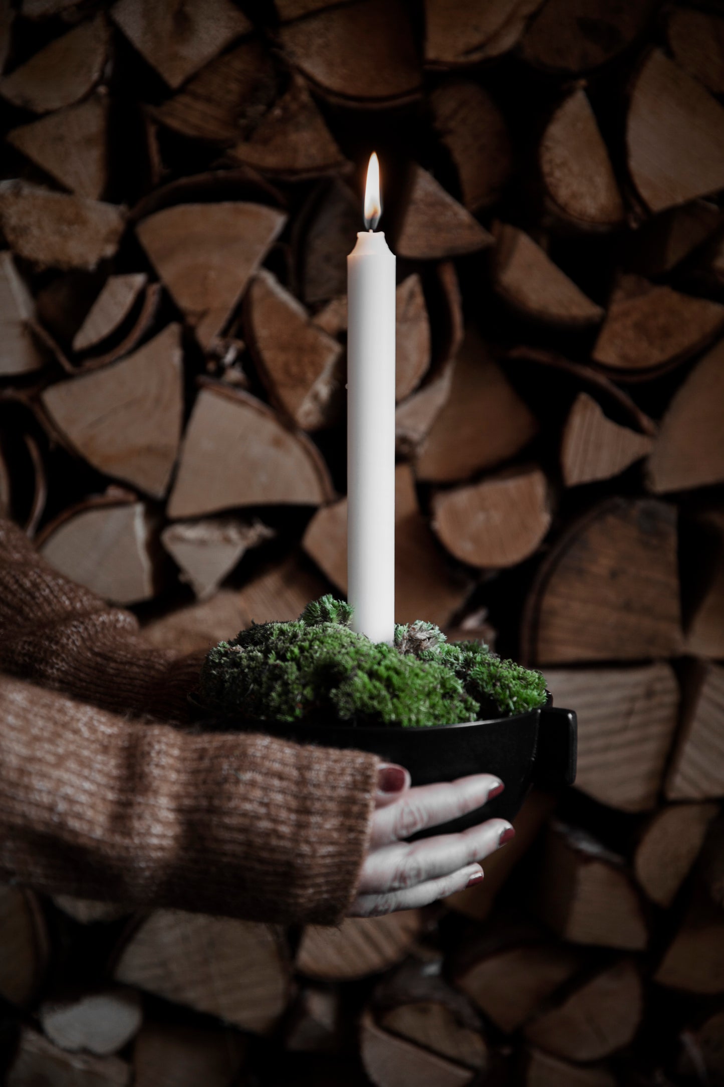White Veg Wax Dinner Candle