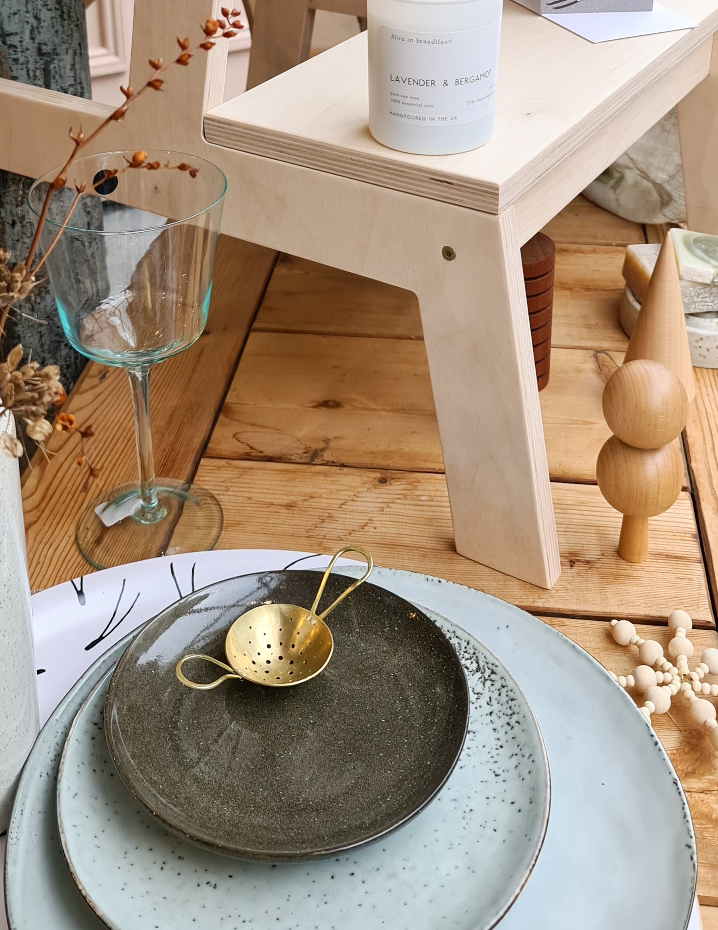 Rustic Cake Plate | Grey/Blue