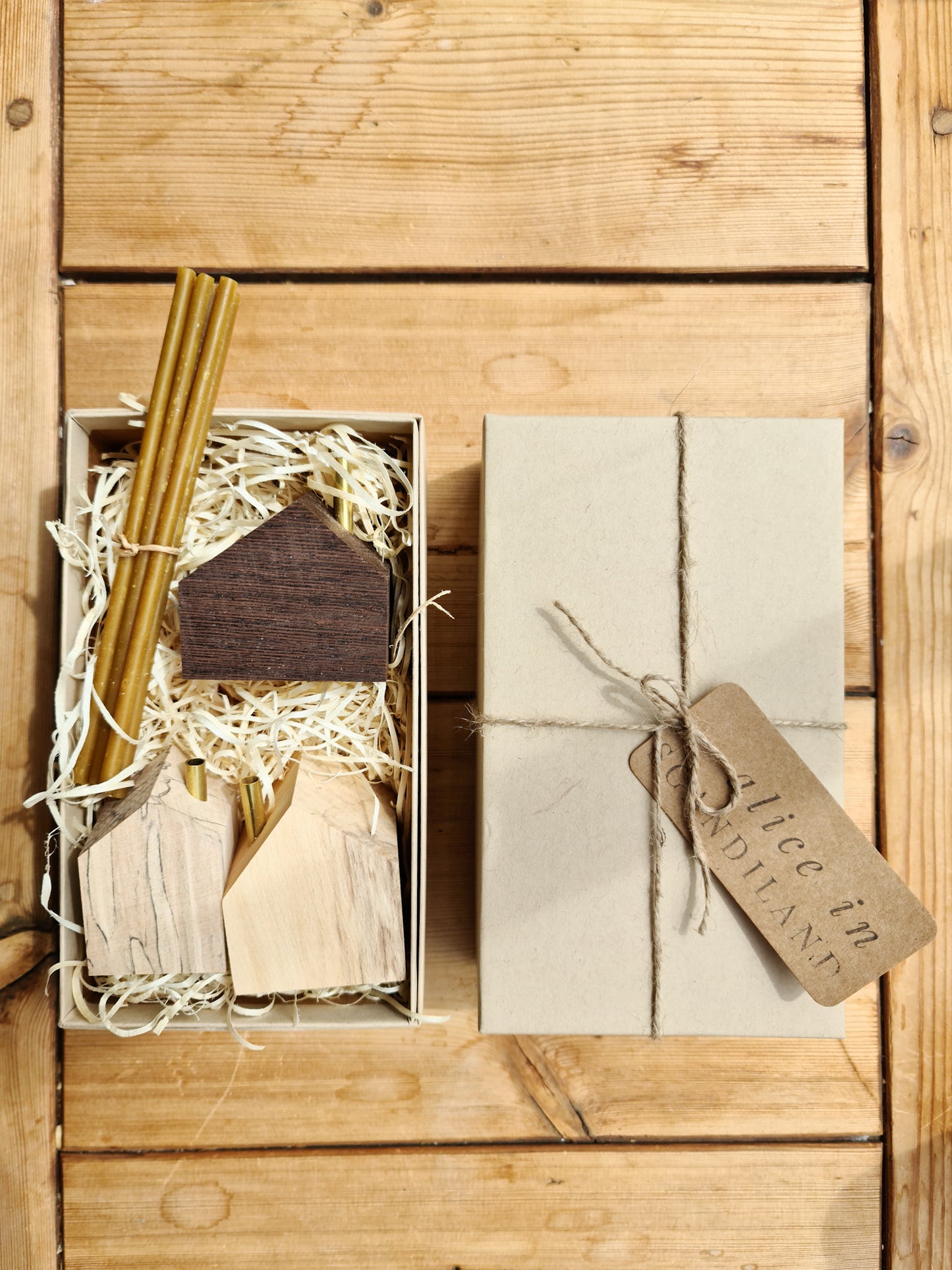 Hus of Wood Handmade Candle Holder