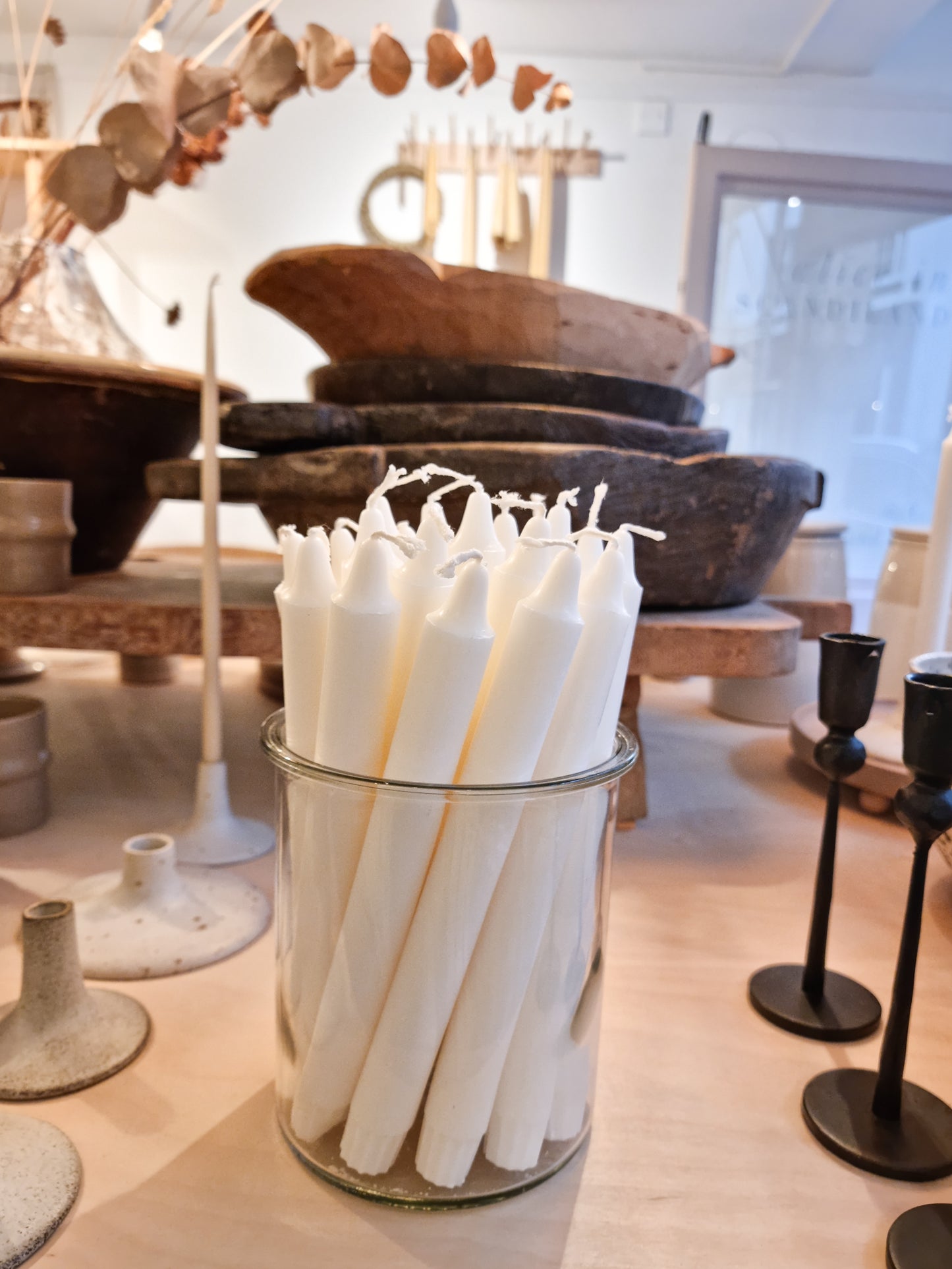 White Veg Wax Dinner Candle
