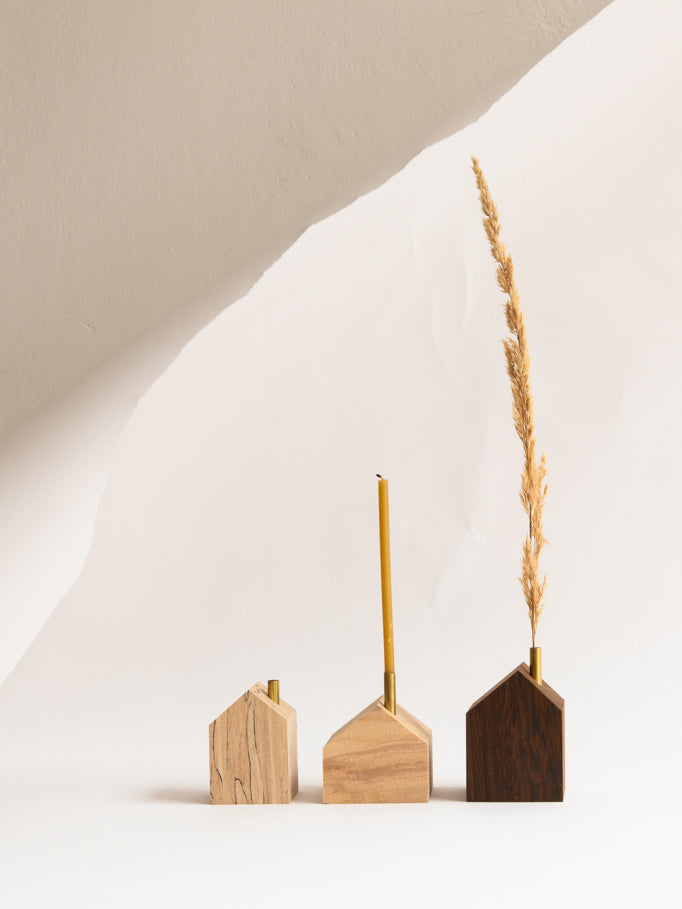 Hus of Wood Handmade Candle Holder