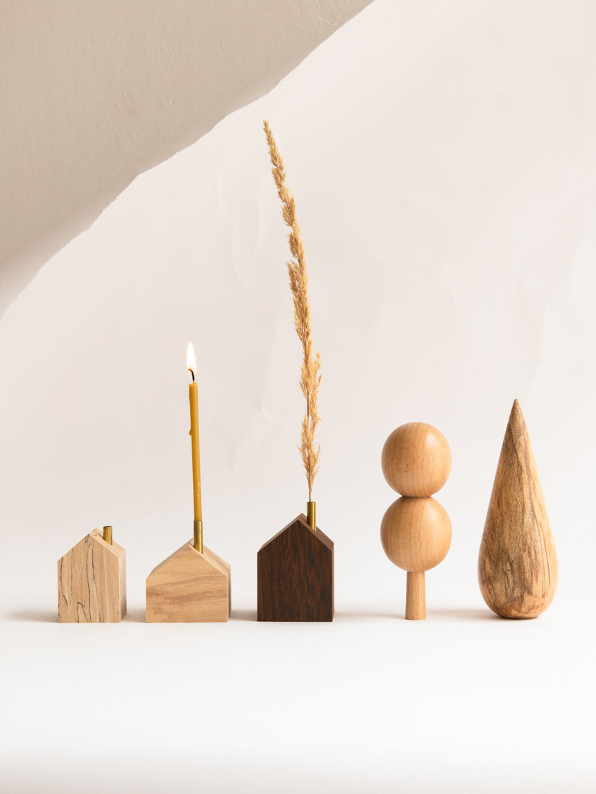 Hus of Wood Handmade Candle Holder