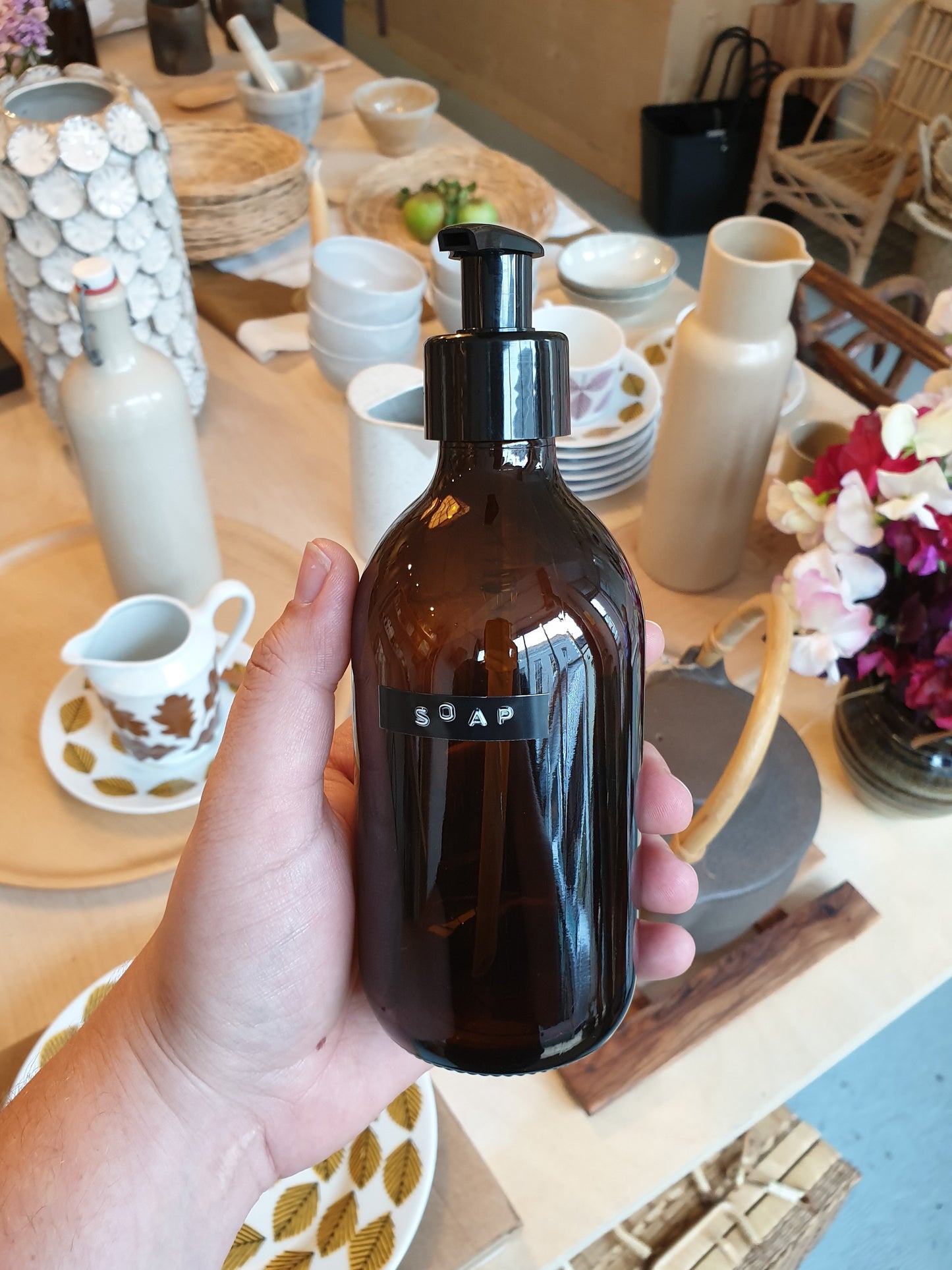 Amber Glass Reusable Bottle | 300ml Pump Top