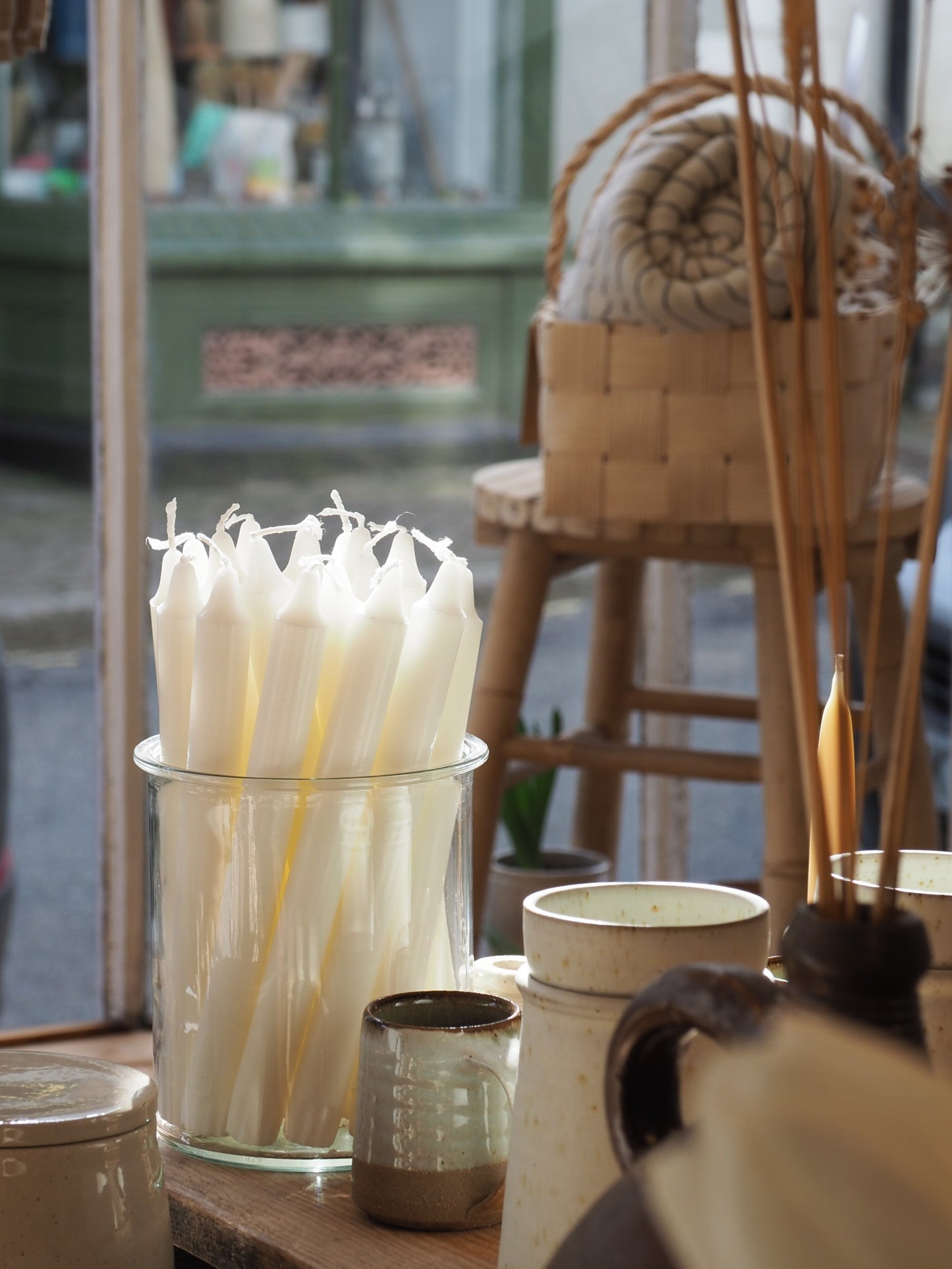 White Veg Wax Dinner Candle