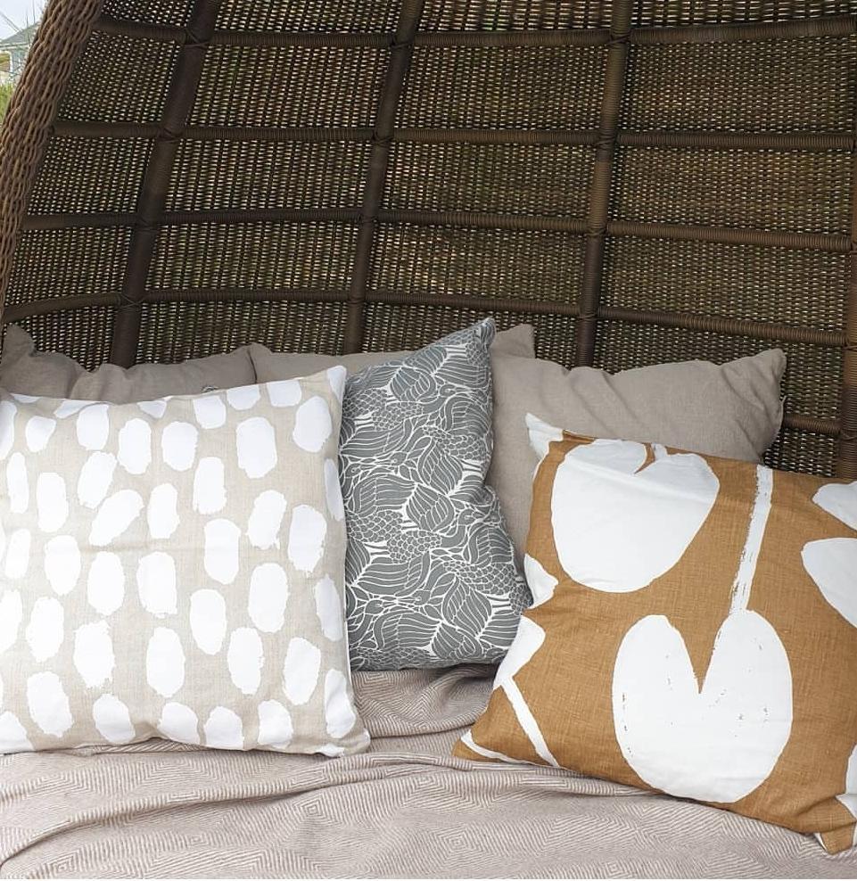 Water Lilies Cushion | Mustard