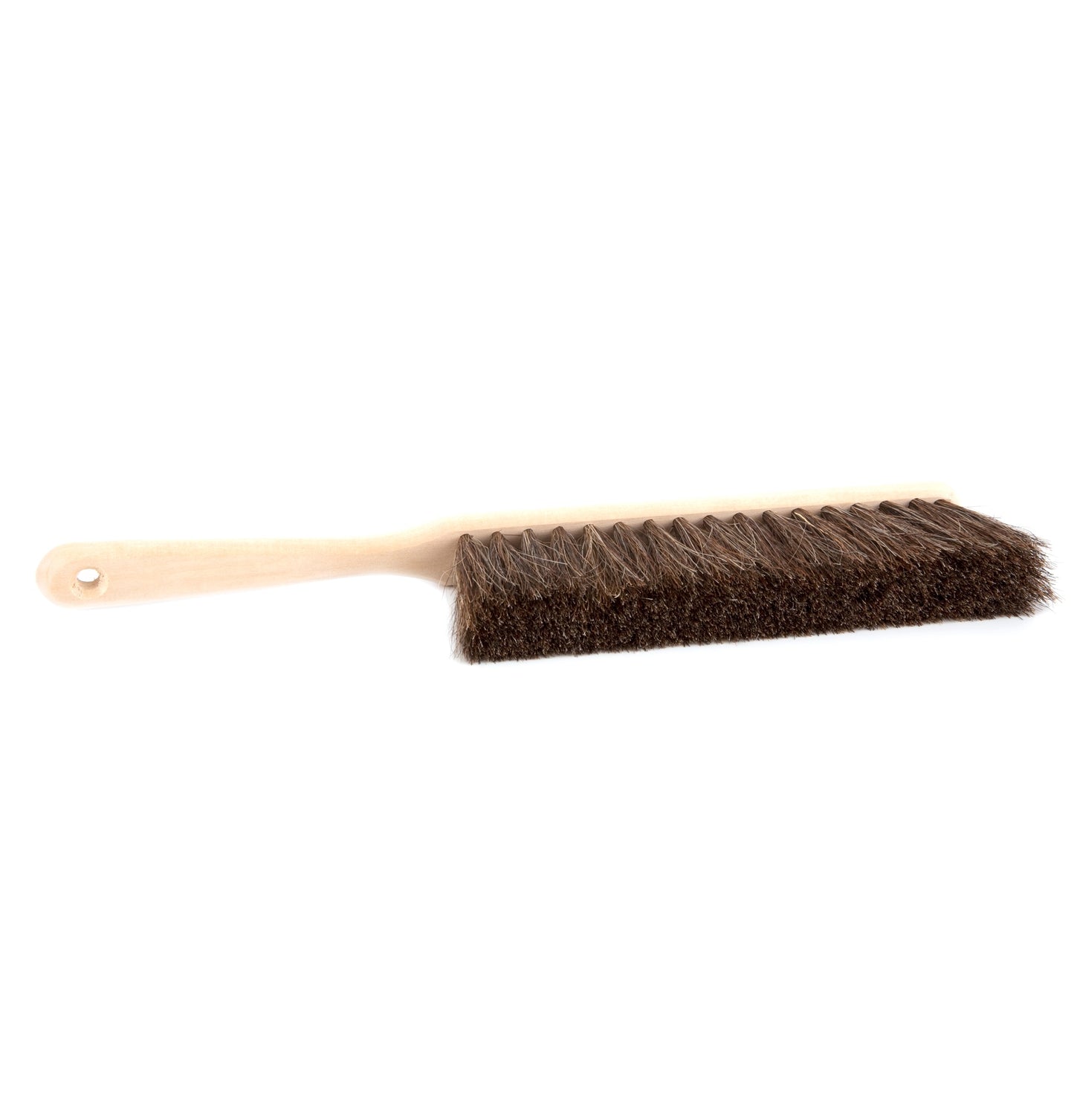Stock image of a beech wood and horse hair broom.