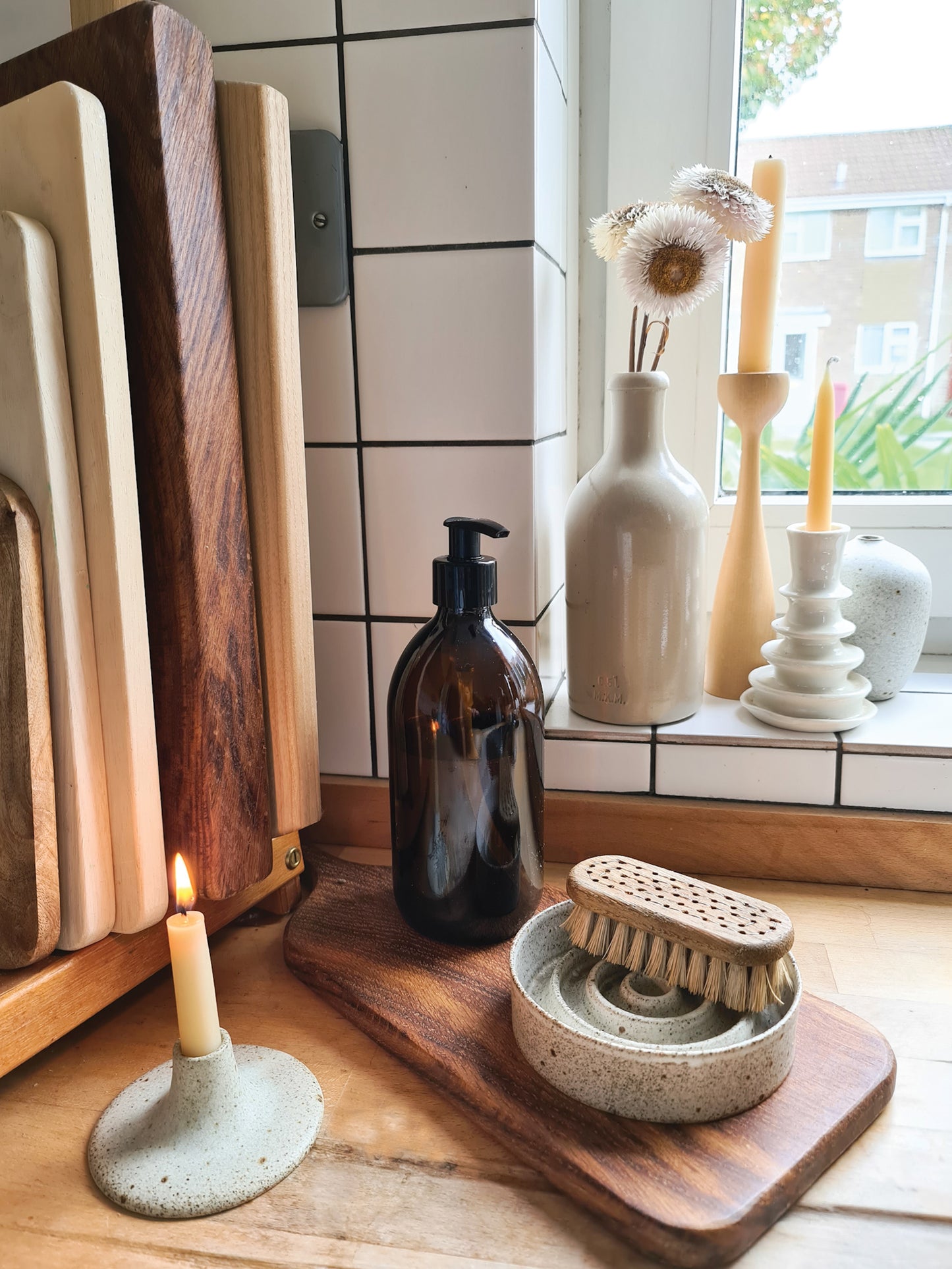 Viki Weiland Danish Stoneware Small Candle Holder