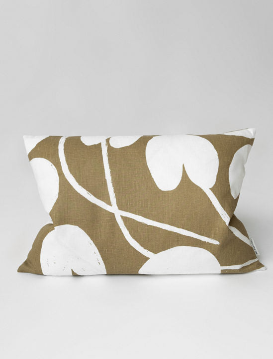 Water Lilies Cushion | Large Mustard