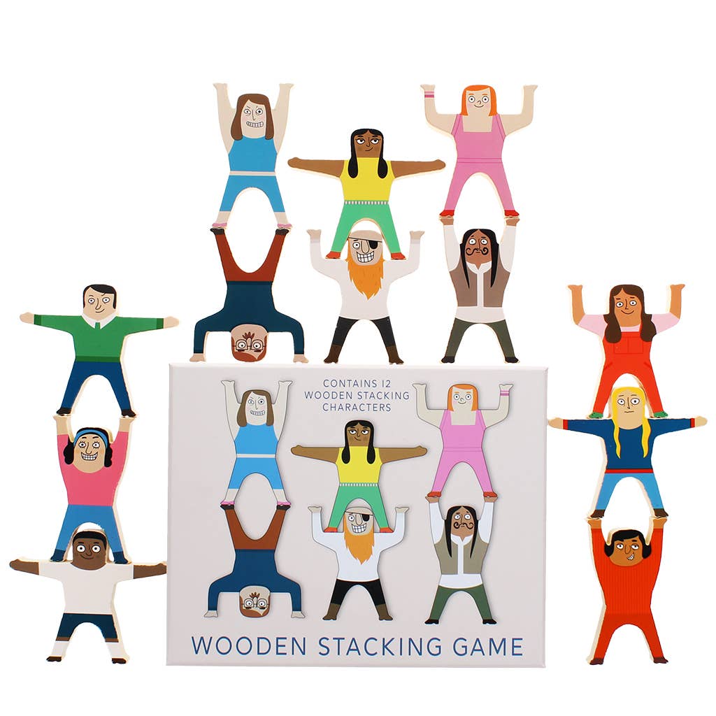 Wooden stacking characters game