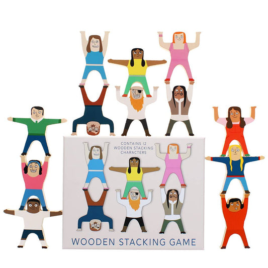 Wooden stacking characters game