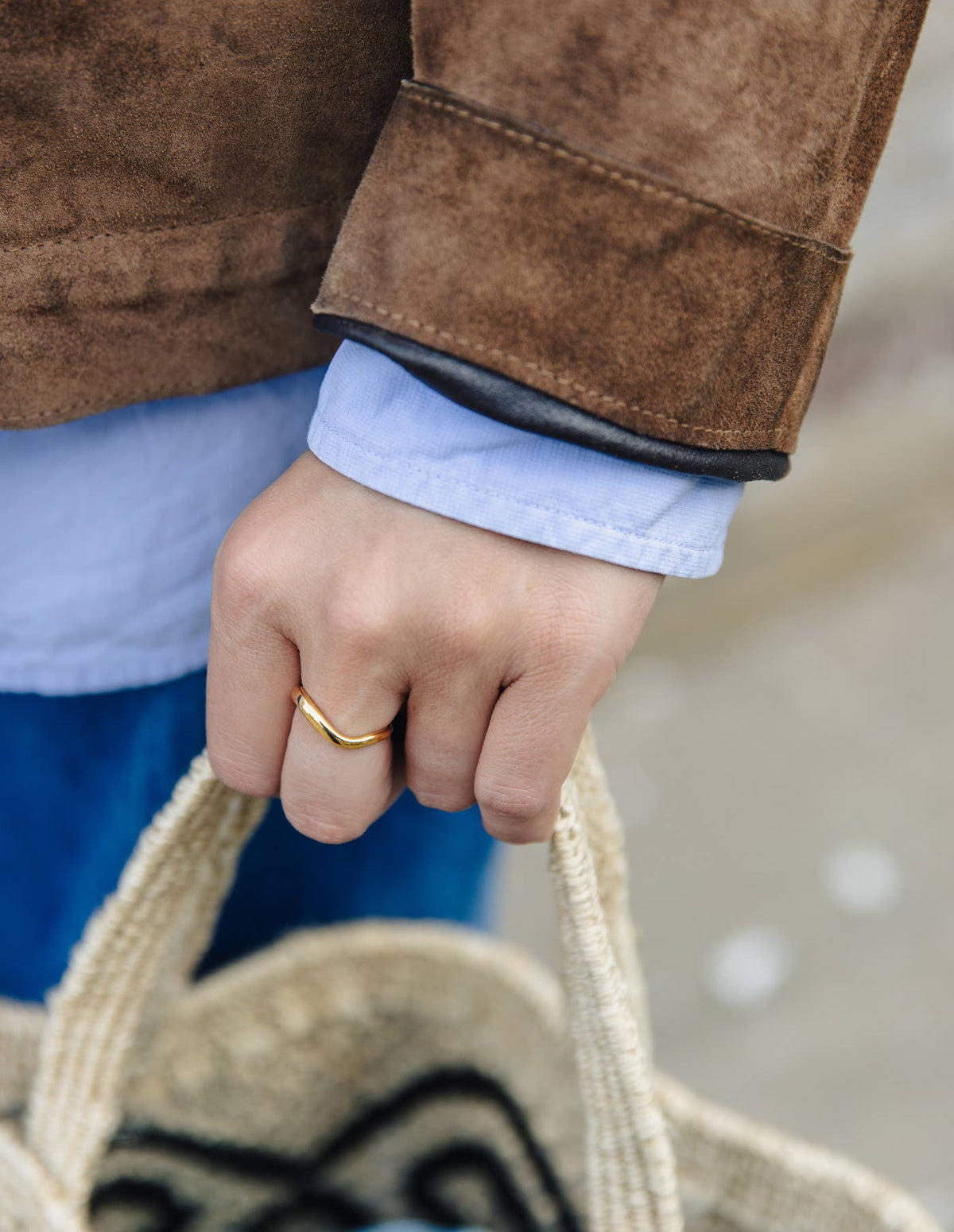Gold Organic Flow Band Ring | Tarnish-free