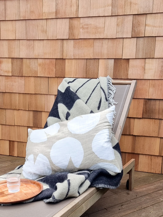 Water Lilies Cushion | Large Sand