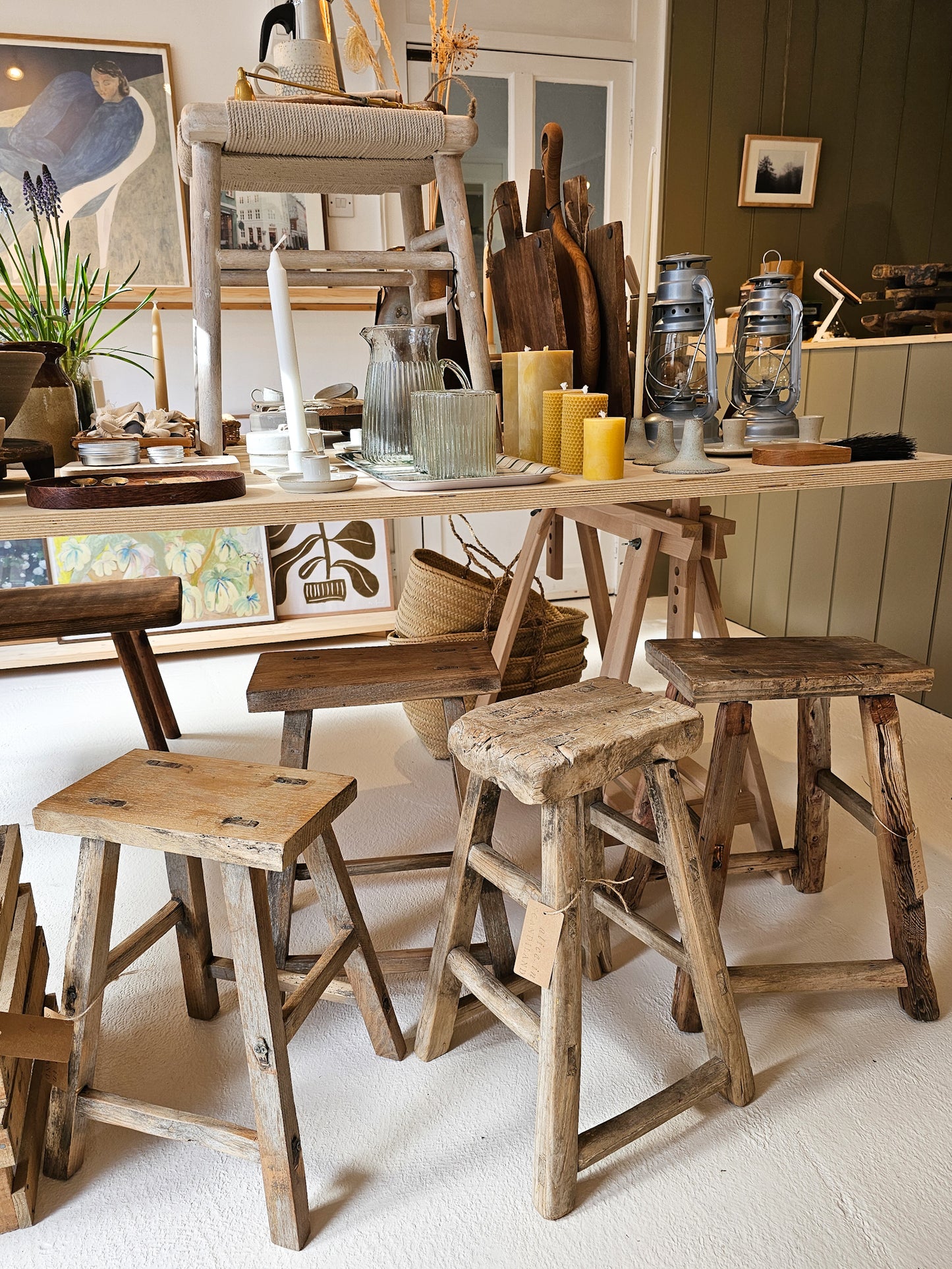 Rustic Reclaimed Stool | Rectangular