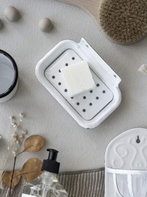 Enamel Wall Mounted Soap Dish | White