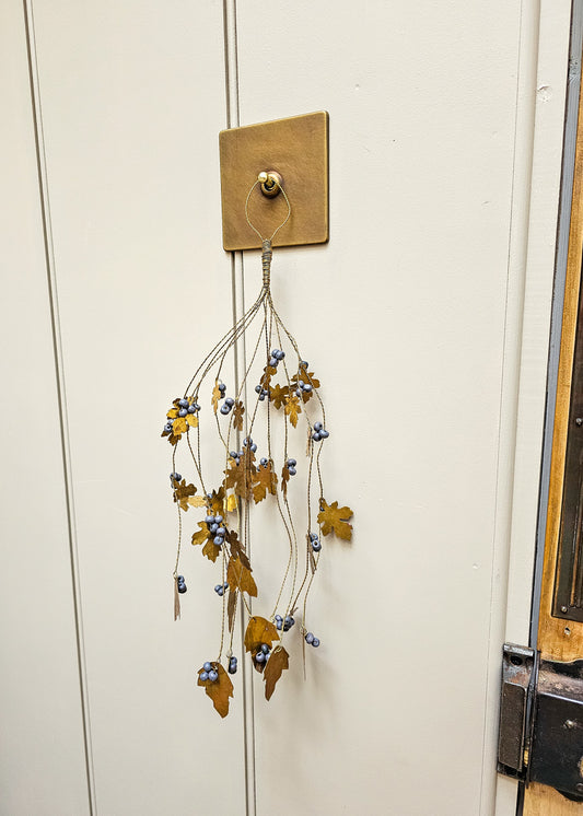 Hanging Brass Berry Leaves