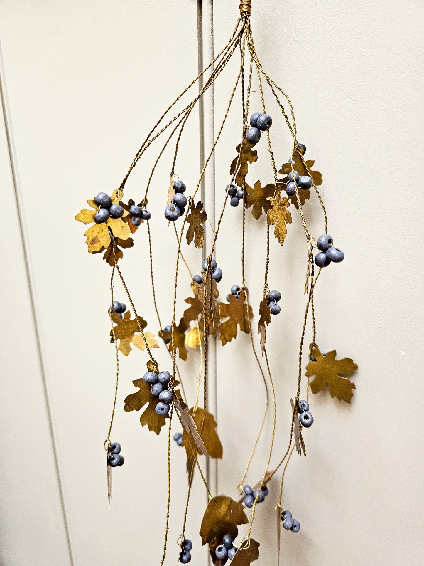 Hanging Brass Berry Leaves