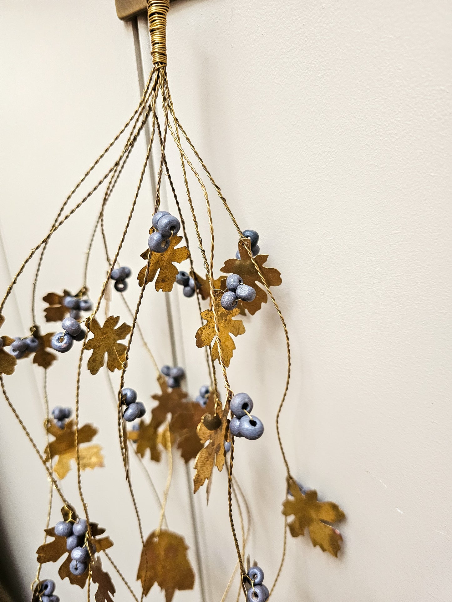Hanging Brass Berry Leaves