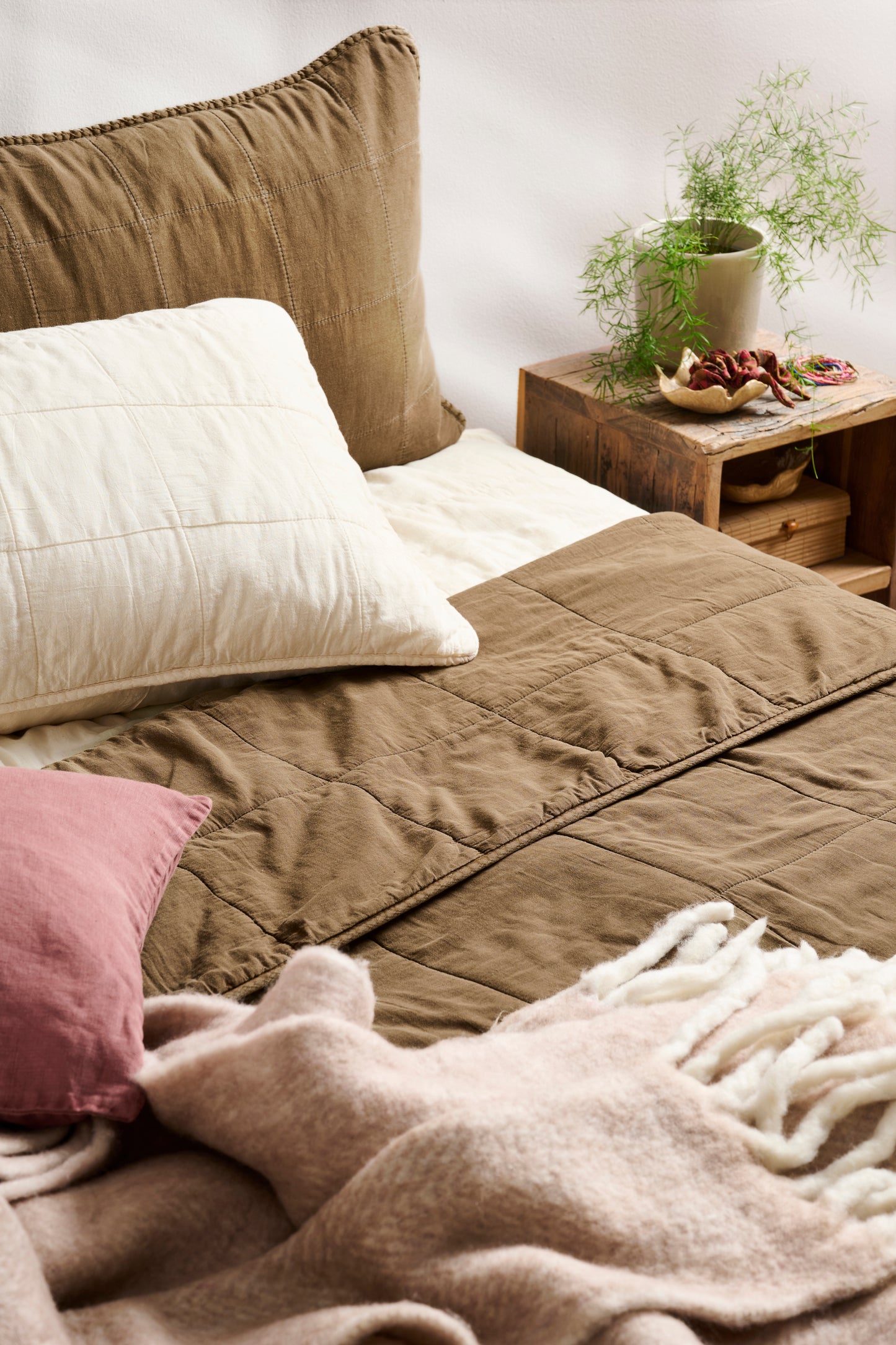 Quilted Headboard Cushion | Butter Cream