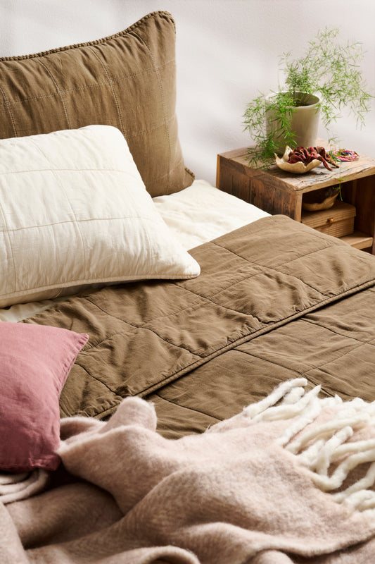 Quilted Headboard Cushion | Butter Cream
