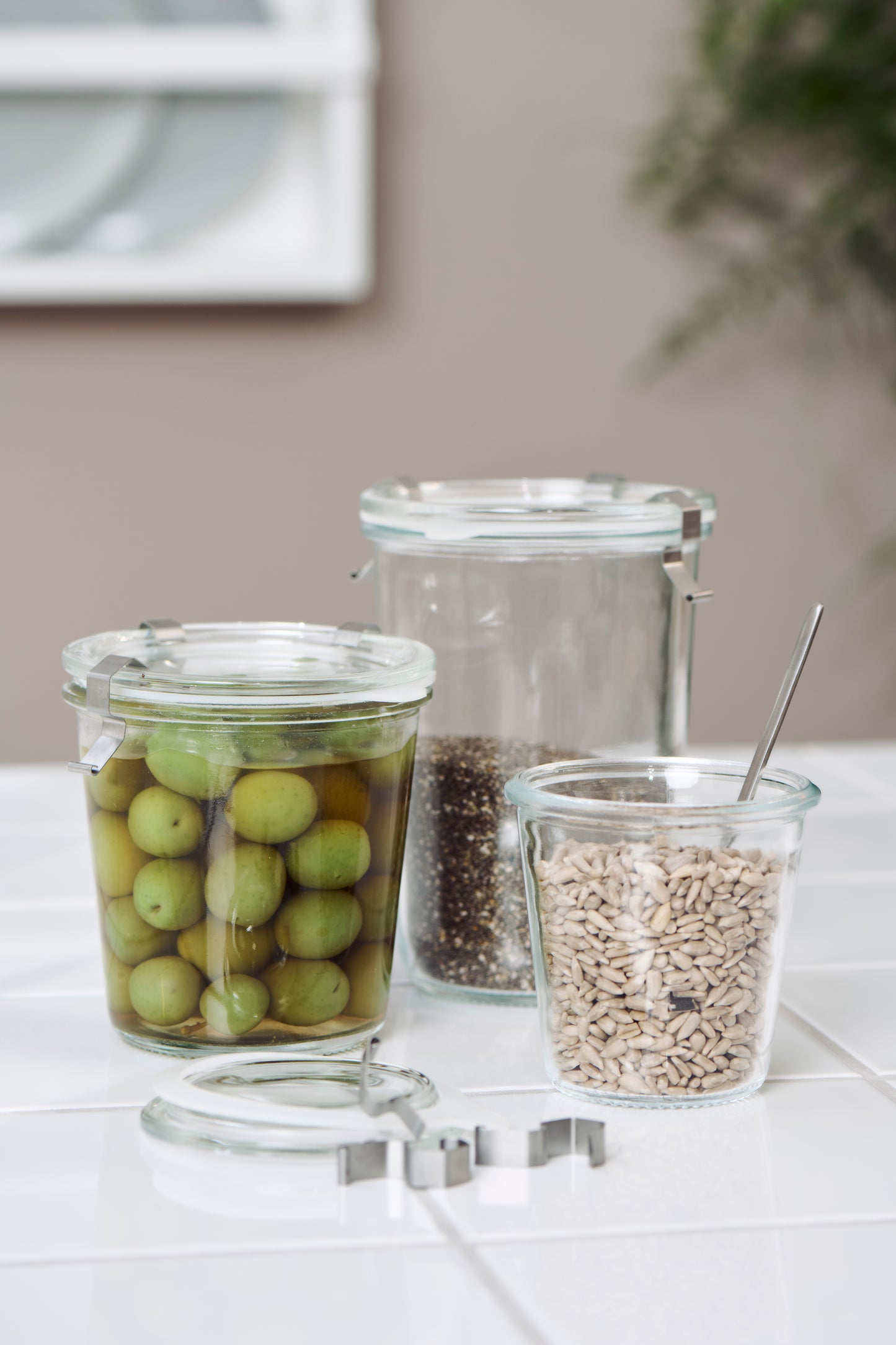 Glass Storage Jar | Metal Clips
