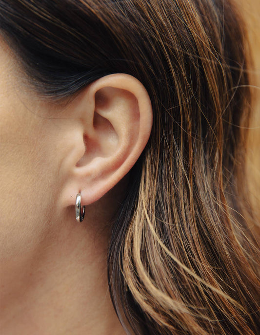 Silver Everyday 1cm Hoop Earrings | Tarnish-free