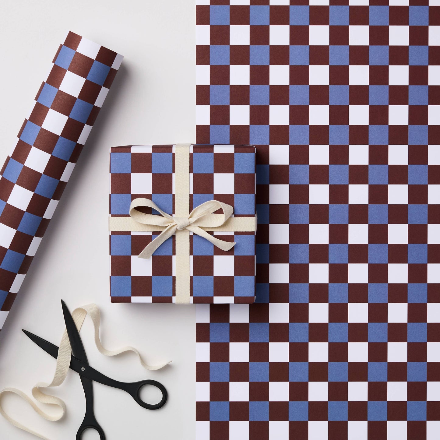 Gift Wrap | Blue/ Russet Brugge Tile