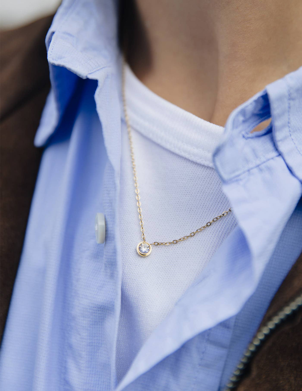 Gold Dainty Stone Necklace | Tarnish-free